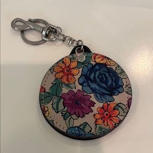 Patricia Nash Blue and Purple Keychain Mirror